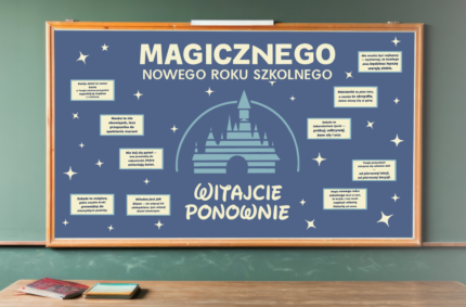 Gotowa grafika gazetki szkolnej – „Witajcie ponownie” – powitanie uczniów w nowym roku