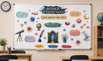 Dekoracja Gazetka Klasowa szkolna - "Witajcie w naszej bajce"